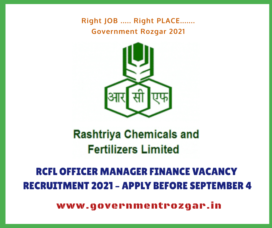 RCFL Officer Manager Finance Vacancy Recruitment 2021