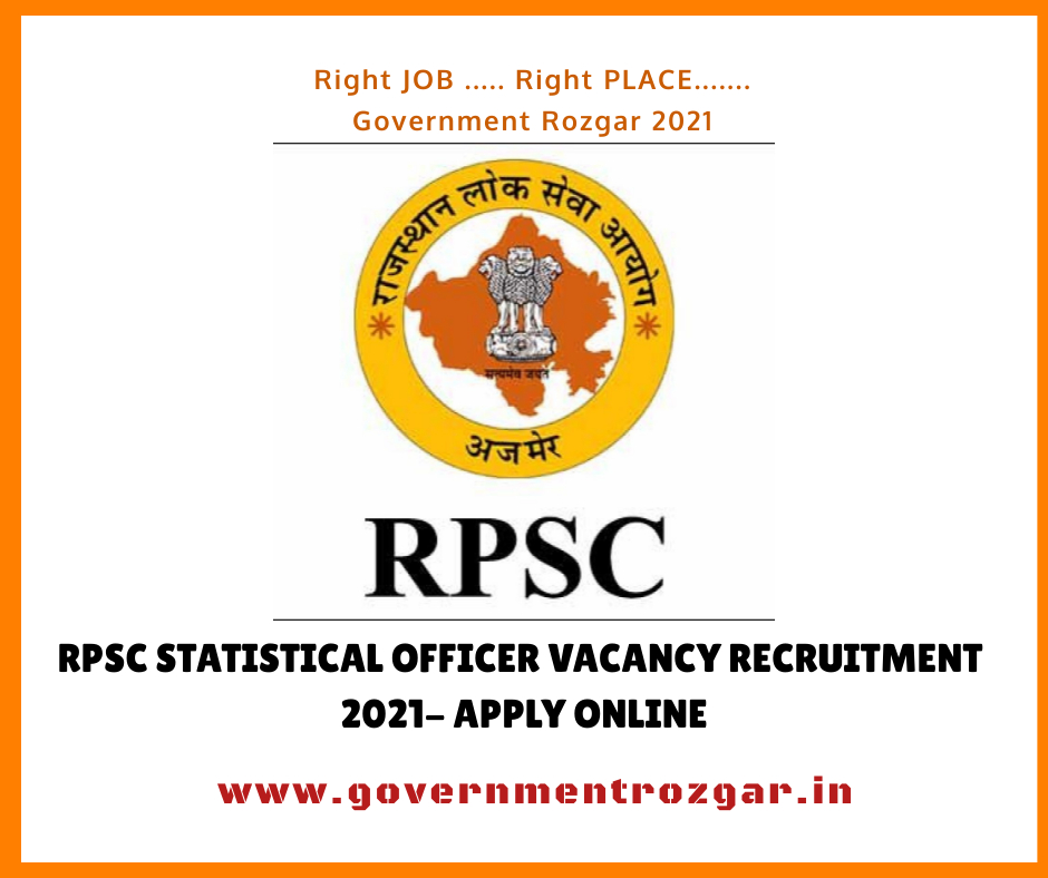 RPSC Statistical Officer Vacancy Recruitment 2021