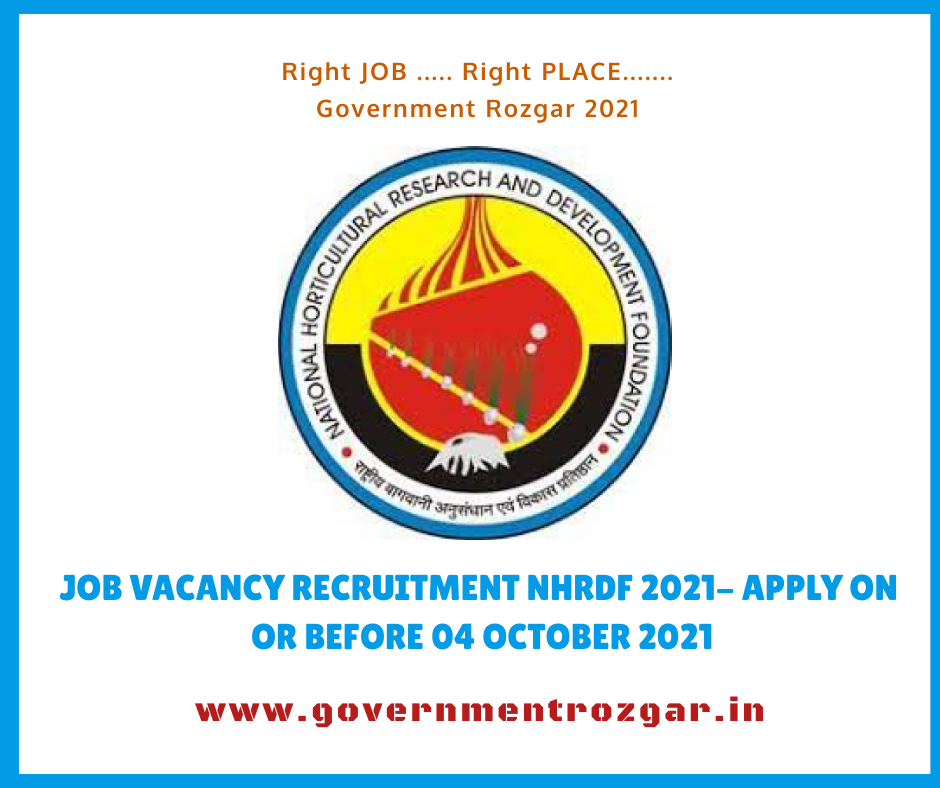 JOB VACANCY RECRUITMENT NHRDF 2021- APPLY ON OR BEFORE 04 OCTOBER 2021