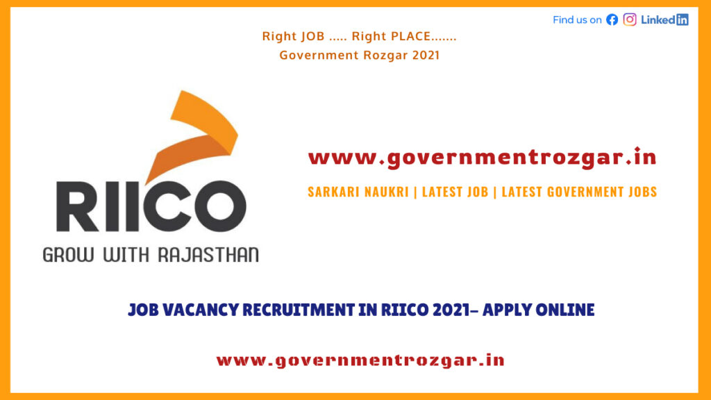 Job Vacancy Recruitment in RIICO 2021