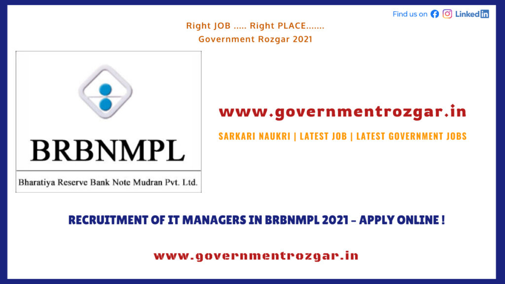 Recruitment of IT Managers in BRBNMPL 2021