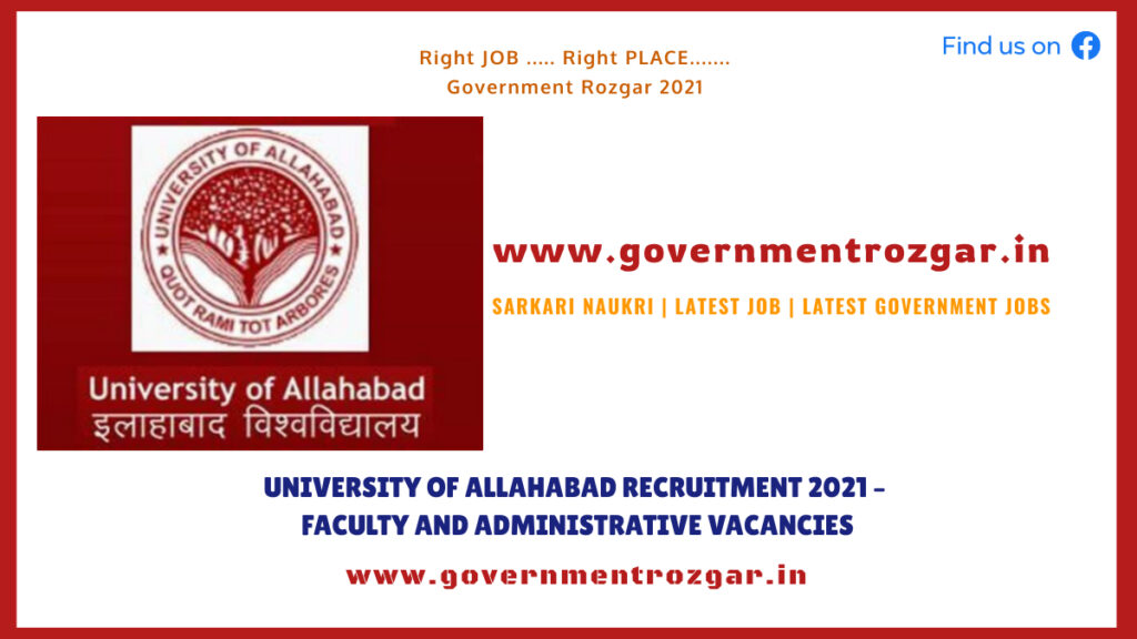 University of Allahabad Recruitment 2021