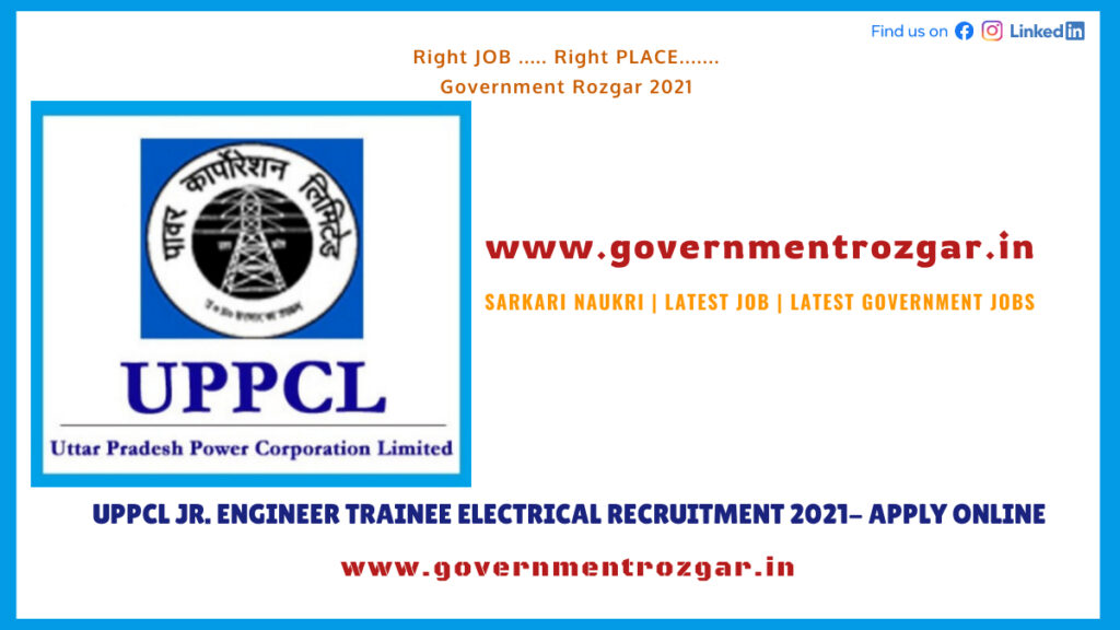 UPPCL Jr. Engineer Trainee Electrical Recruitment 2021