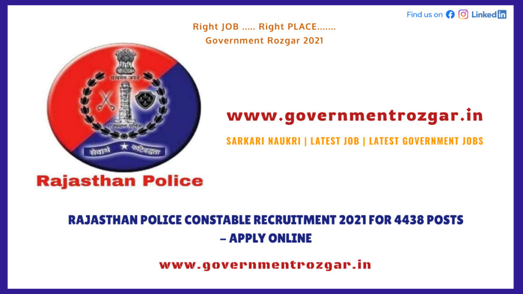 Rajasthan Police Constable Recruitment 2021