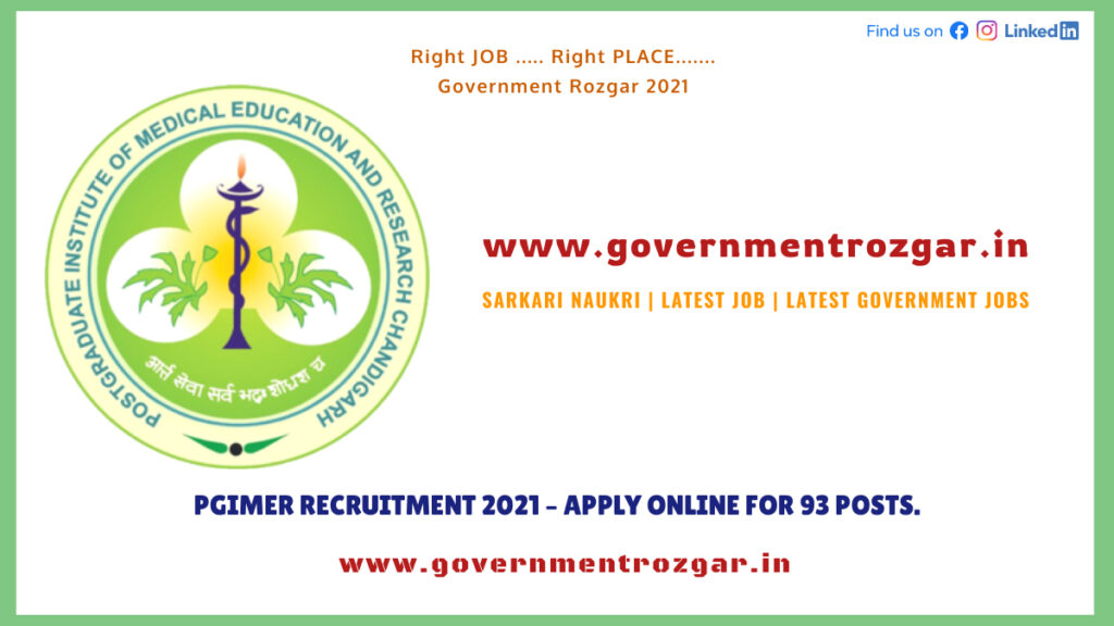 PGIMER Recruitment 2021