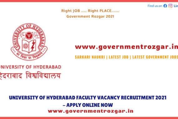 University of Hyderabad Faculty Vacancy Recruitment 2021- Apply Online Now