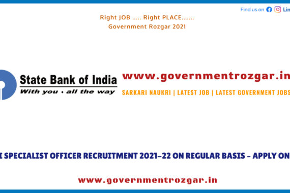 SBI Specialist Officer Recruitment 2021-22 on regular basis - Apply Online