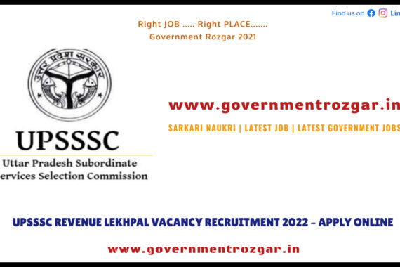 UPSSSC Revenue Lekhpal Vacancy Recruitment 2022 - Apply Online