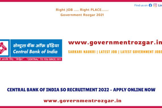 Central Bank of India SO Recruitment 2022