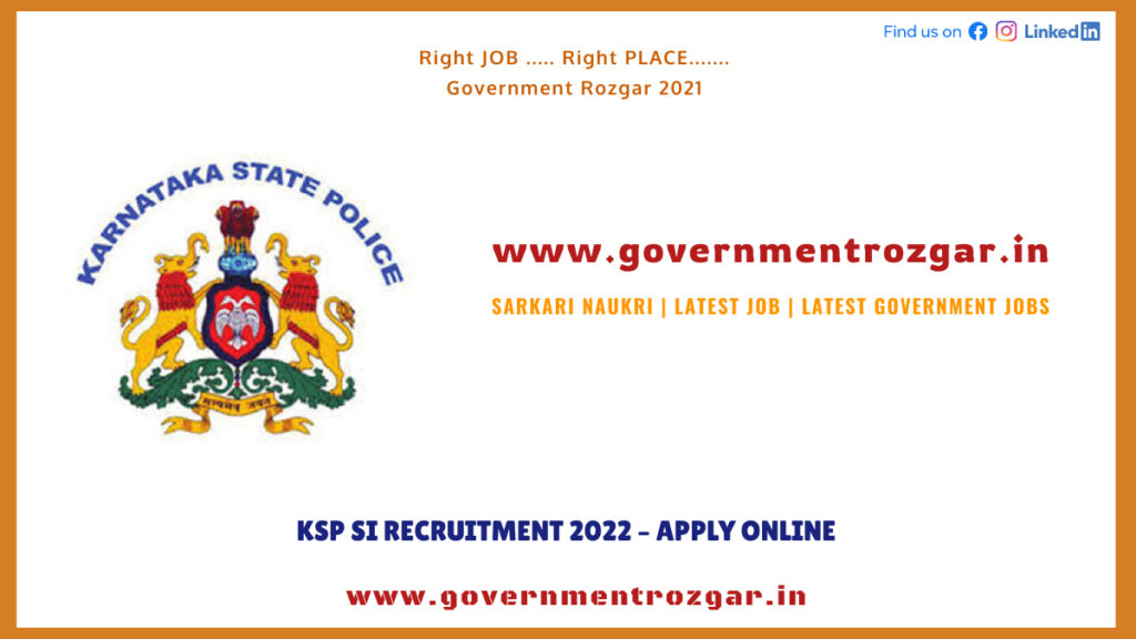 KSP SI Recruitment 2022