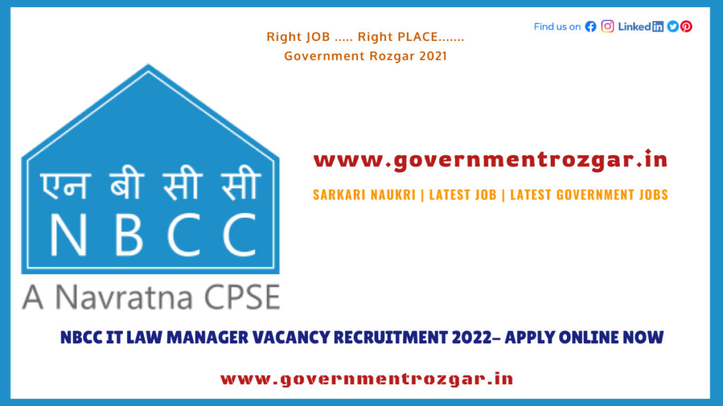 NBCC IT Law Manager Vacancy Recruitment 2022