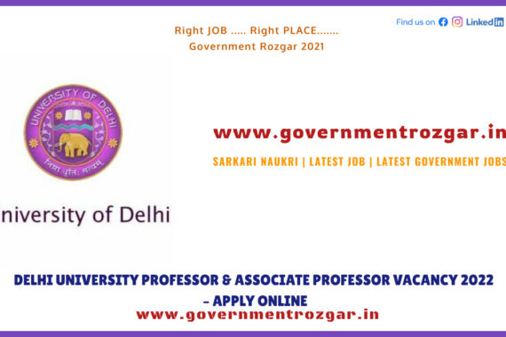 Delhi University Professor & Associate Professor Vacancy 2022