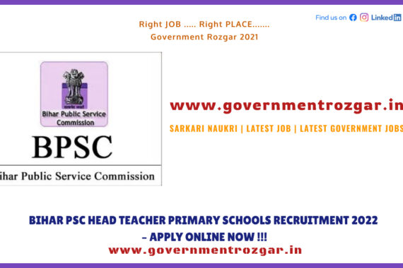 Bihar PSC Head Teacher Primary Schools Recruitment 2022