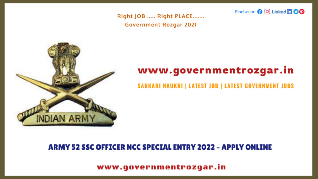 Army 52 SSC Officer NCC Special Entry 2022