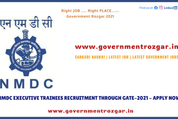 NMDC Executive Trainee Recruitment through GATE-2021