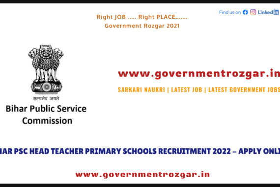 Bihar PSC Head Teacher Primary Schools Recruitment 2022 