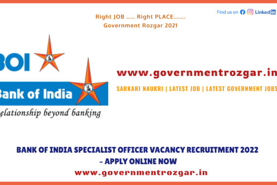 Bank of India Specialist Officer Vacancy Recruitment 2022