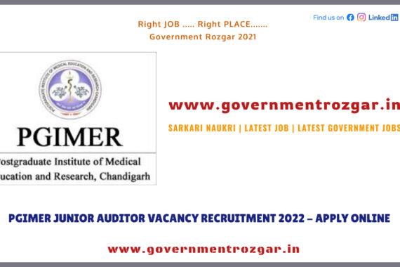 PGIMER Junior Auditor Vacancy Recruitment 2022