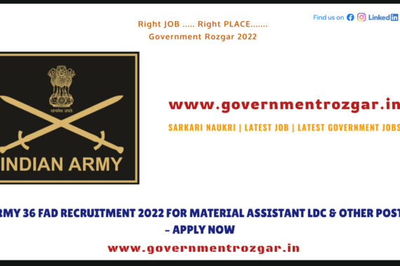 Indian Army 36 FAD Recruitment 2022