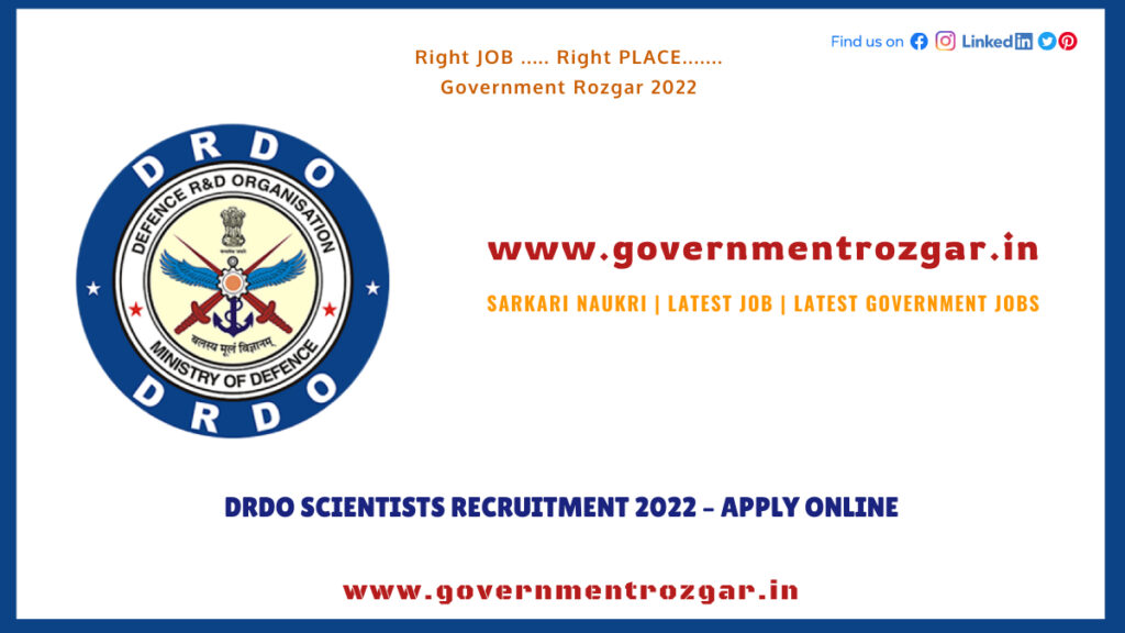 DRDO Scientists Recruitment 2022