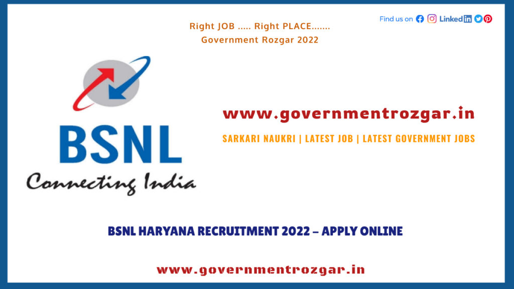 BSNL Haryana Recruitment 2022 