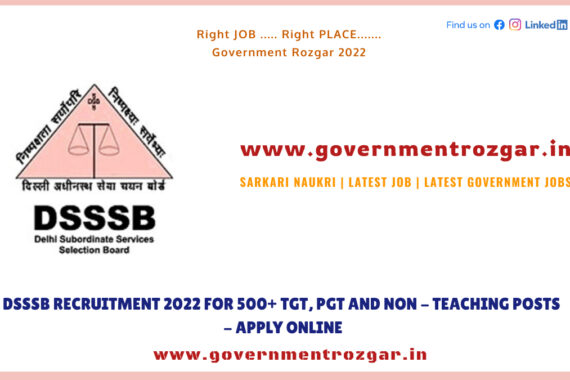 DSSSB Government Jobs Vacancy Recruitment 07/2022
