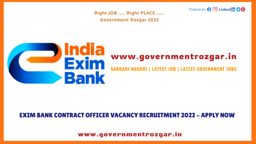 EXIM Bank Contract Officer Vacancy Recruitment 2022 - Apply Now