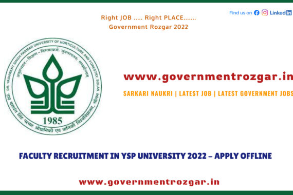 Dr YSP University Recruitment 2022
