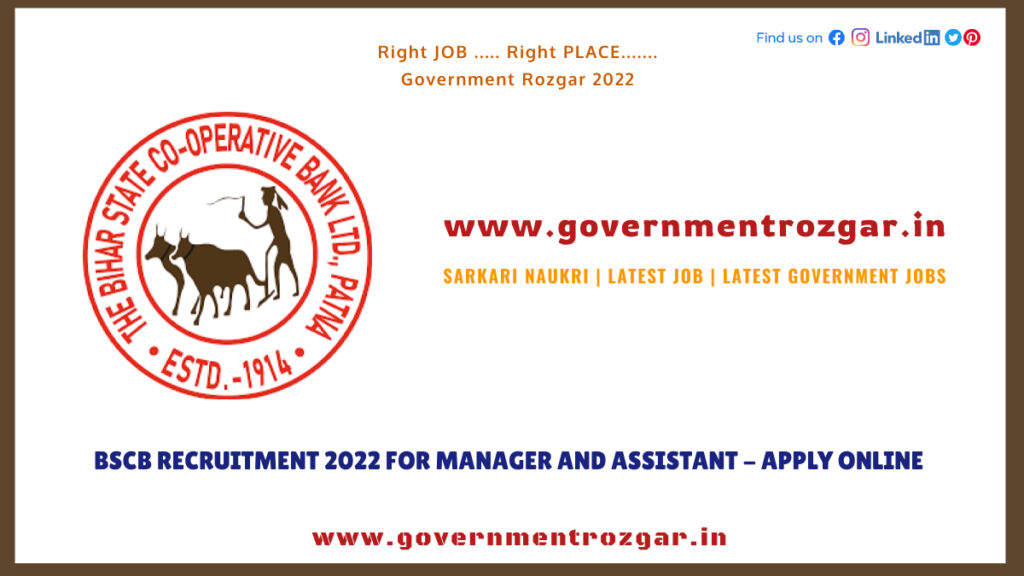 BSCB Recruitment 2022 for Manager and Assistant - Apply Online
