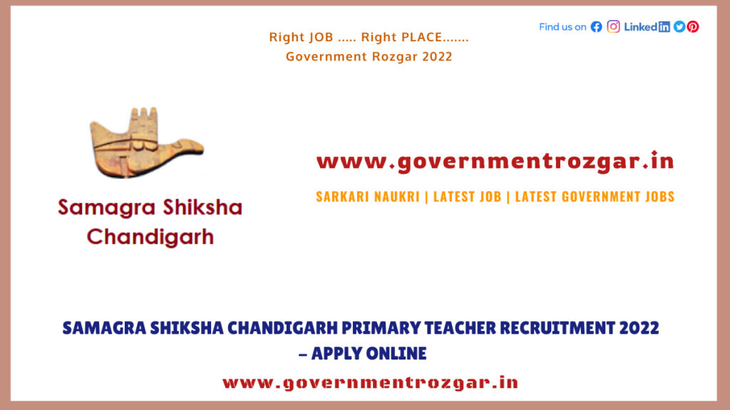 Samagra Shiksha Chandigarh Recruitment 2022 for Primary Teacher - Apply Online