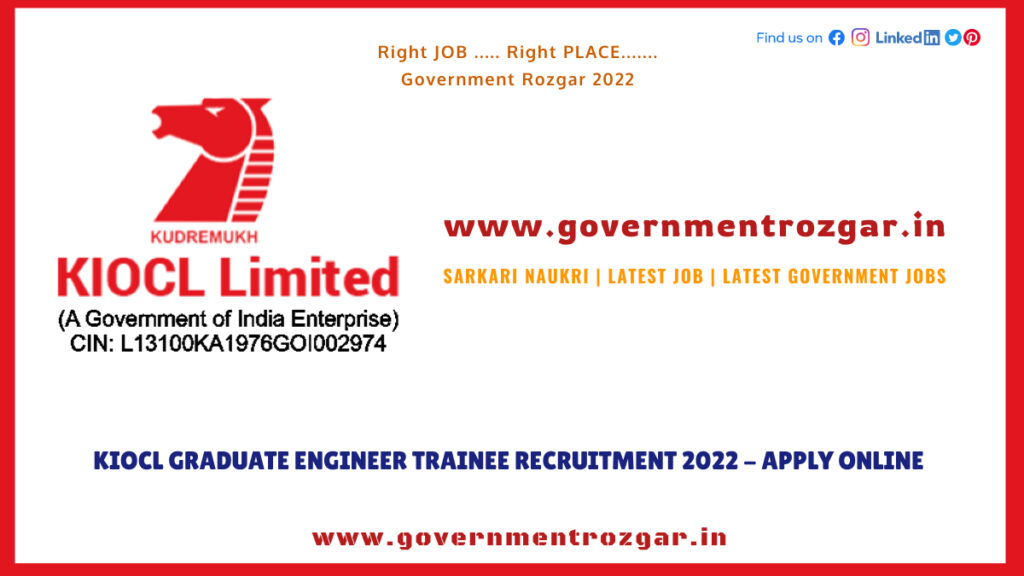 KIOCL Graduate Engineer Trainee Recruitment 2022 - Apply Online