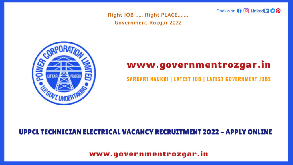 UPPCL Technician Electrical Vacancy Recruitment 2022 - Apply Online