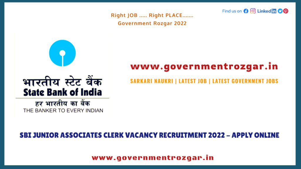 SBI Recruitment 2022 for Junior Associates Clerk Vacancy - Apply Online