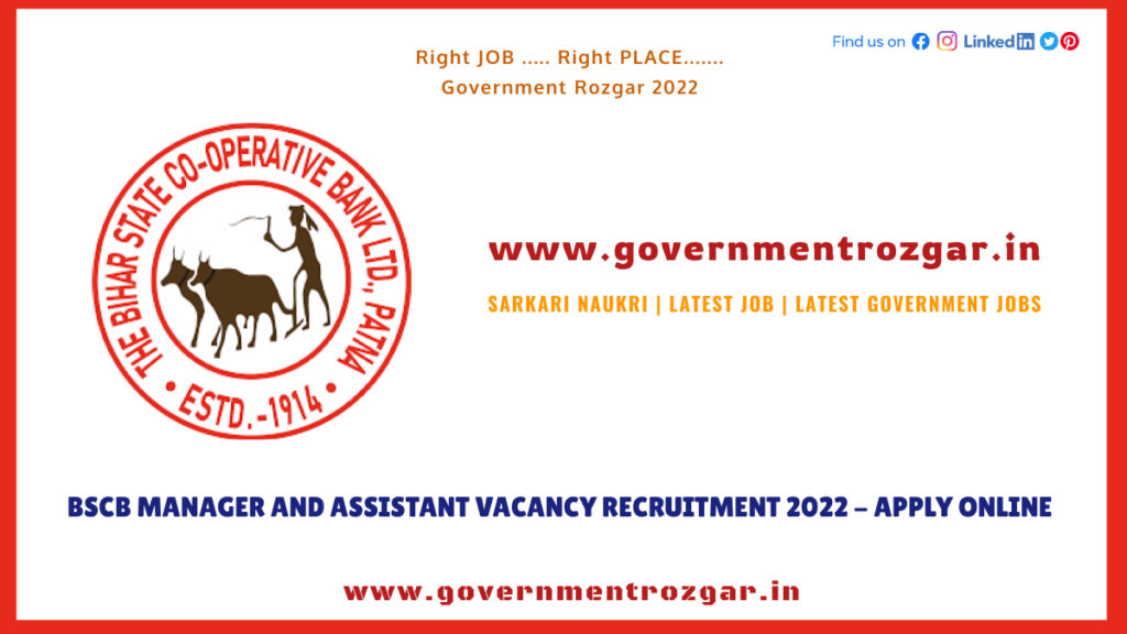 BSCB Manager and Assistant Vacancy Recruitment 2022 - Apply Online