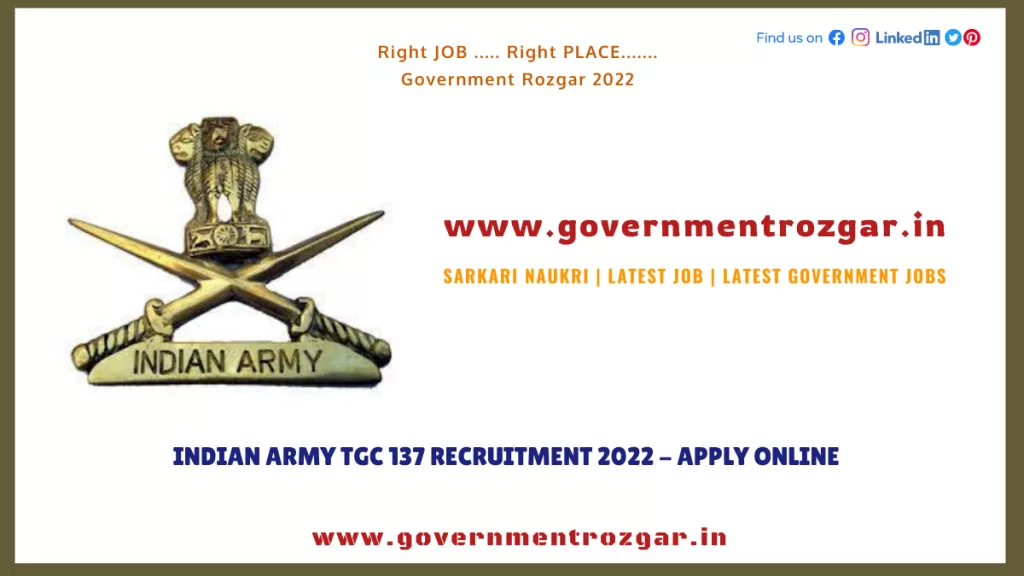 Indian Army TGC 137 Recruitment 2022 - Apply Online