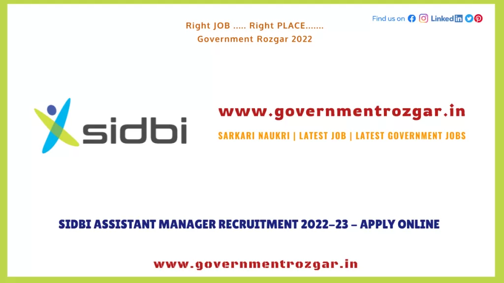 SIDBI Assistant Manager Recruitment 2022-23 - Apply Online