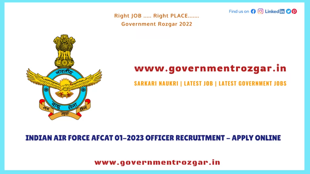 Indian Air Force AFCAT 2023 Recruitment for Officer - Apply Online