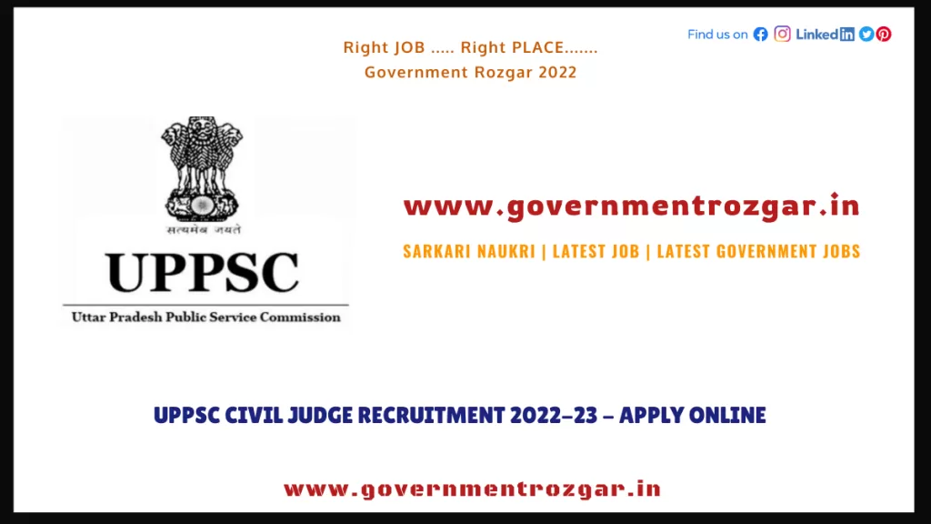 UPPSC Civil Judge Recruitment 2022-23 - Apply Online