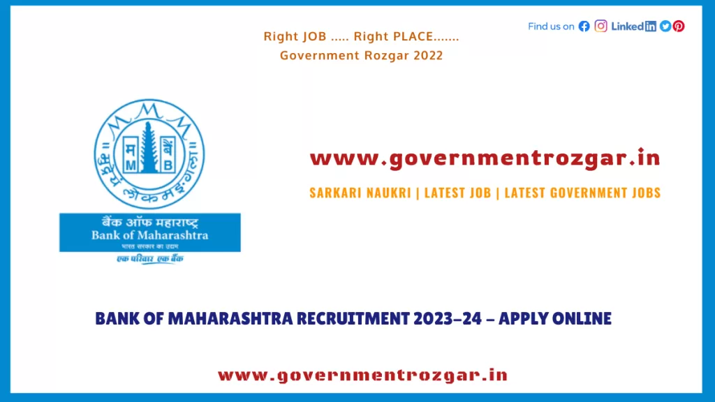 Bank of Maharashtra Recruitment 2023-24 - Apply Online