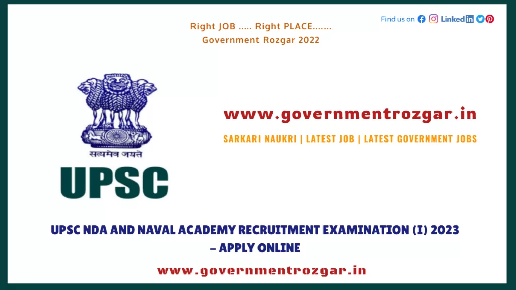 UPSC NDA and Naval Academy Recruitment Examination (I) 2023 - Apply Online