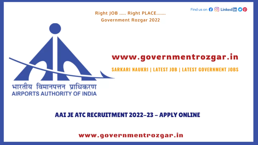 AAI JE ATC Recruitment 2022-23 - Apply Online