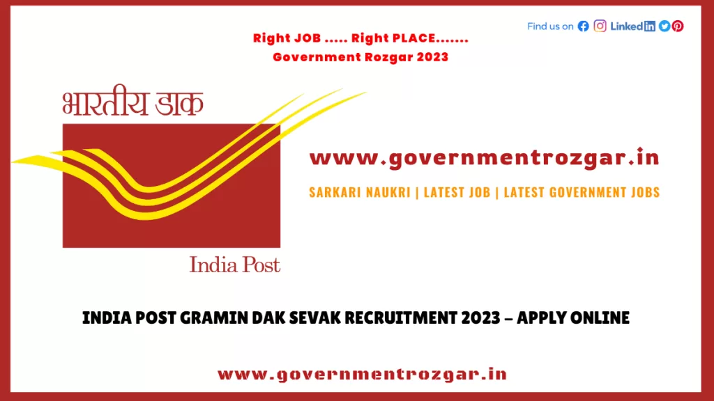 India Post Gramin Dak Sevak Recruitment 2023 - Apply Online