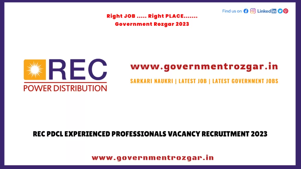 REC PDCL Recruitment 2023 for Experienced Professionals - Apply Now