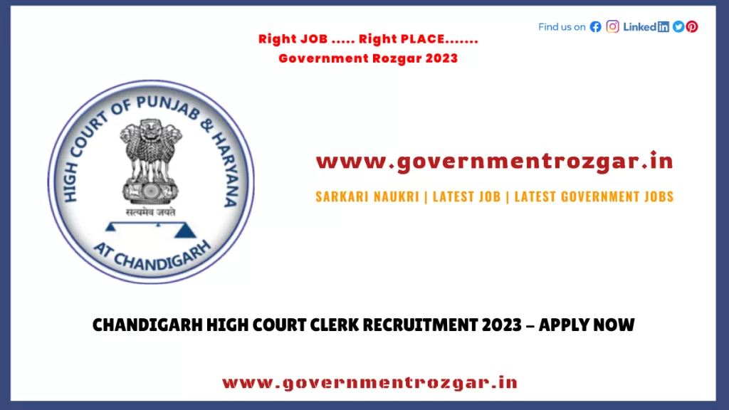 Chandigarh High Court Clerk Recruitment 2023 - Apply Now