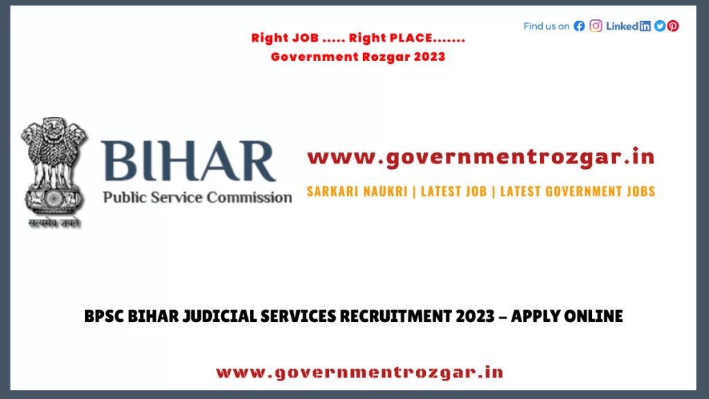 BPSC Bihar Judicial Services Recruitment 2023 - Apply Online