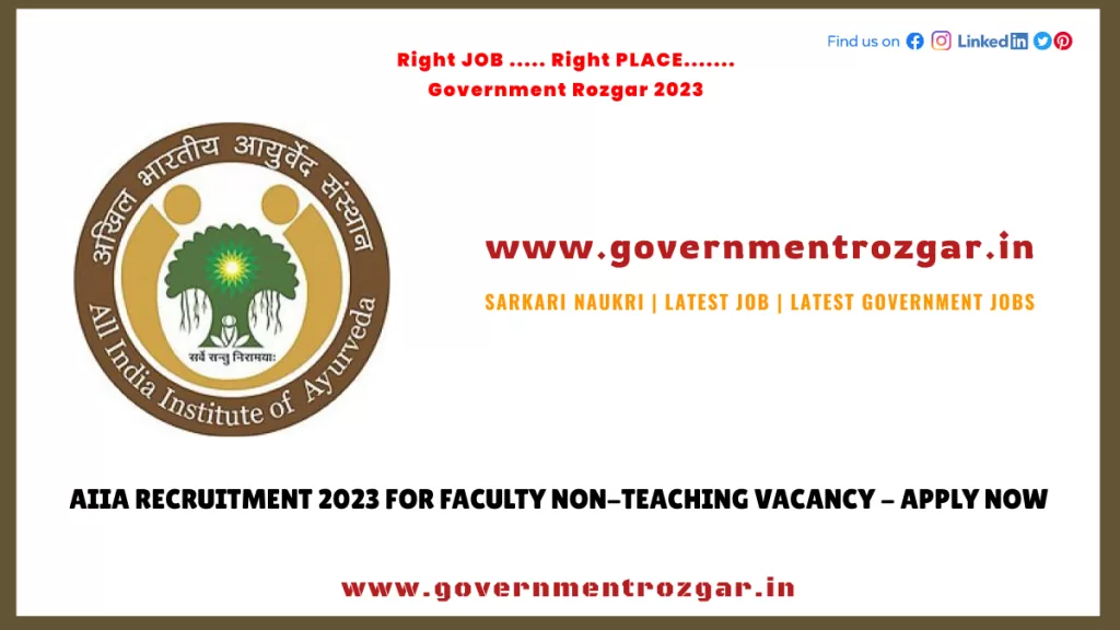 AIIA Recruitment 2023 for Faculty Non-Teaching Vacancy - Apply Now