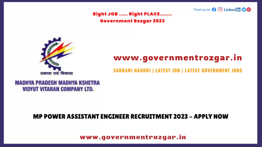 MP Power Assistant Engineer Recruitment 2023 - Apply Now