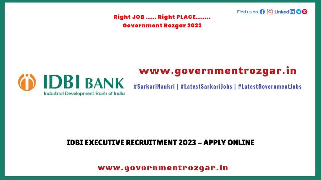 IDBI Executive Recruitment 2023 - Apply Online