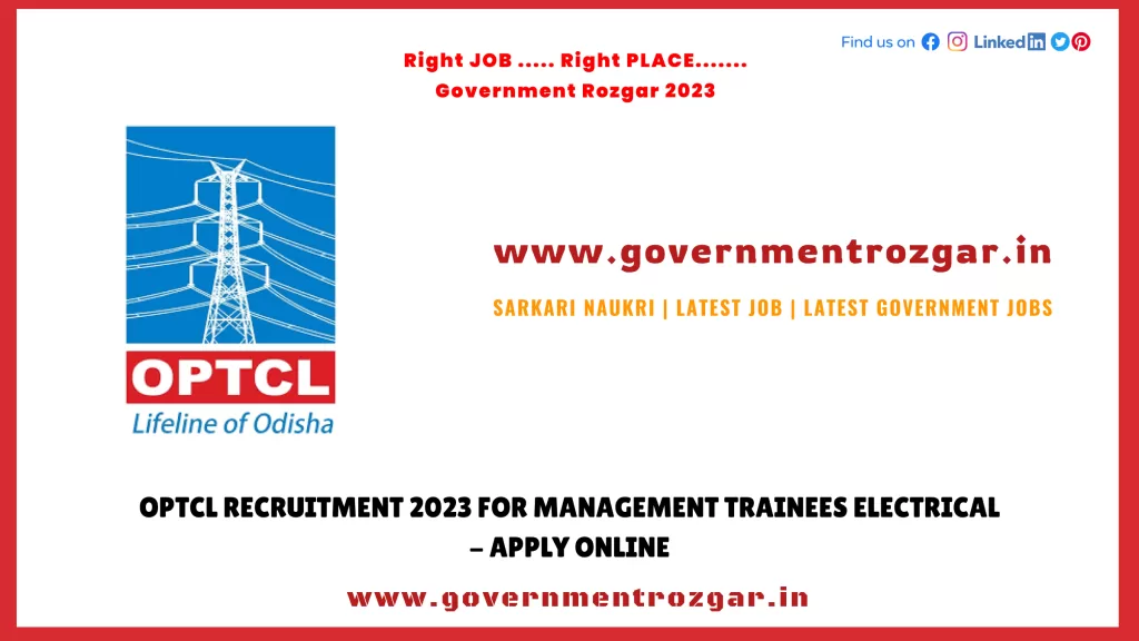 OPTCL Recruitment 2023 for Management Trainees Electrical - Apply Online