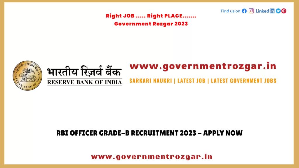 RBI Grade B Officer Recruitment 2023 - Apply Now